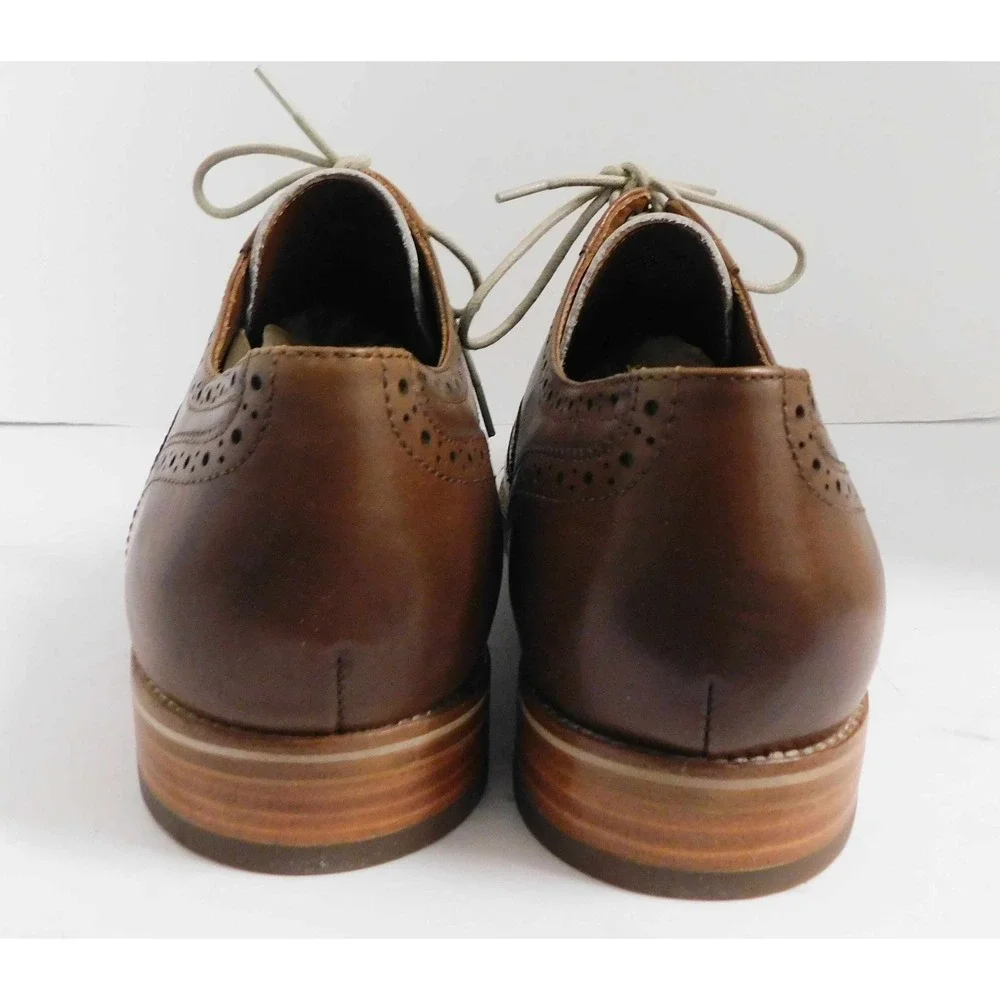 Warfield & Grand Roy 63606 Wingtip Dress Shoes Cognac‎ White sz 10.5 M NEW w/Box